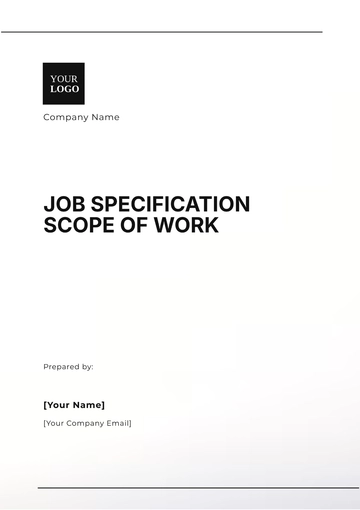 Free Job Specification Scope of Work Template to Edit Online