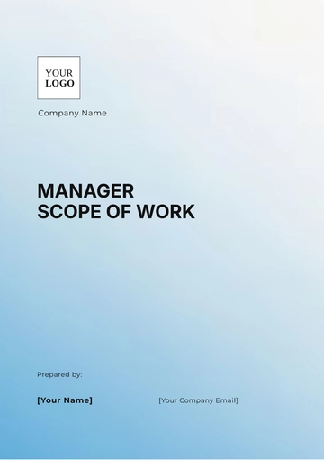 Free Manager Scope of Work Template to Edit Online
