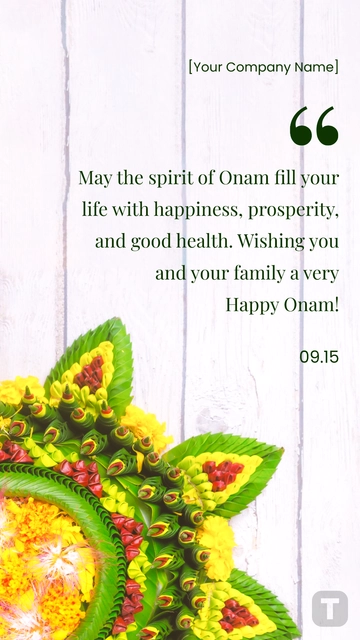 Free Happy Onam Quote Template to Edit Online