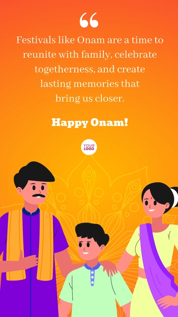 Free Onam Family Quote Template to Edit Online