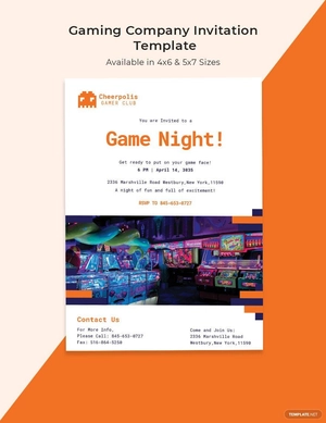Gaming Company Invitation Template