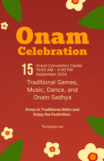 Free Onam Celebration Poster Template to Edit Online