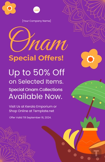 Free Onam Offer Poster Template to Edit Online