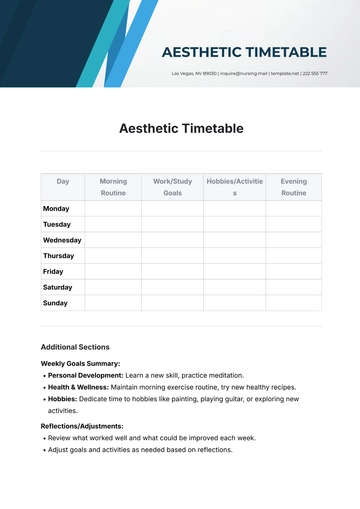 Free Aesthetic Timetable Template to Edit Online | Template.net
