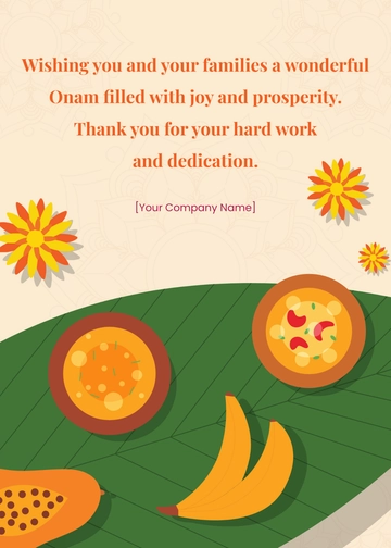 Free Onam Wishes for Employees Template to Edit Online