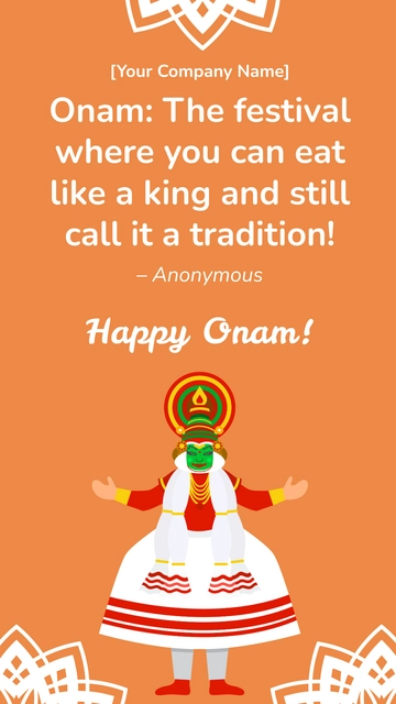 Free Onam Funny Quote Template to Edit Online