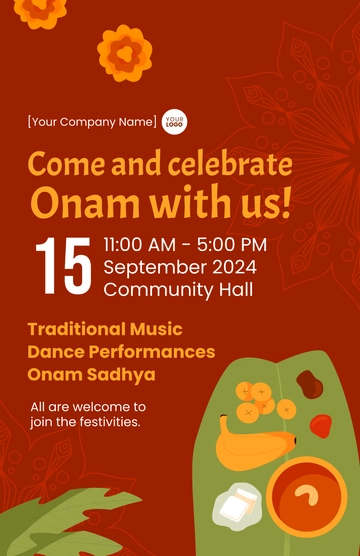 Free Onam Event Poster Template to Edit Online