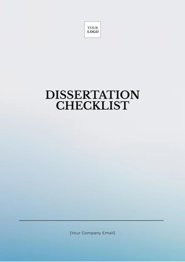 Free Dissertation Checklist Template to Edit Online