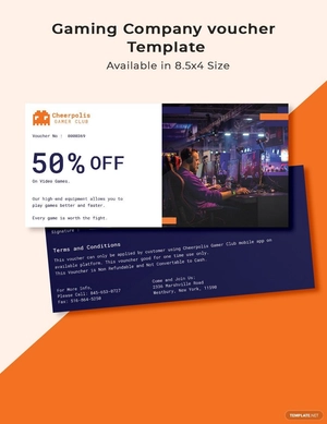 Gaming Company Voucher Template