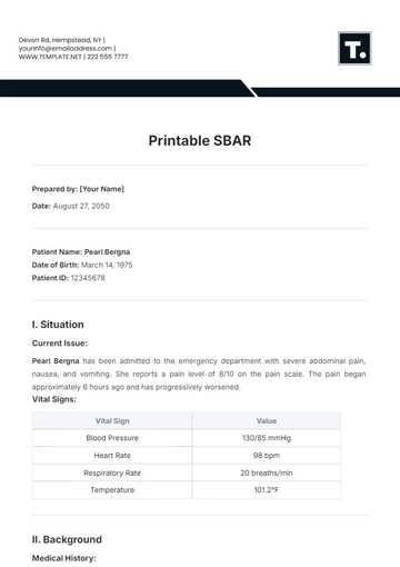 Free Printable SBAR Template to Edit Online