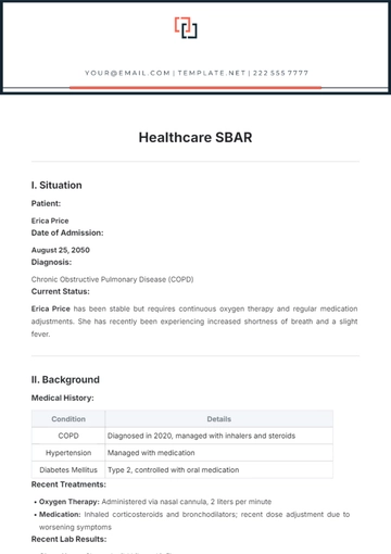 Free Healthcare SBAR Template to Edit Online