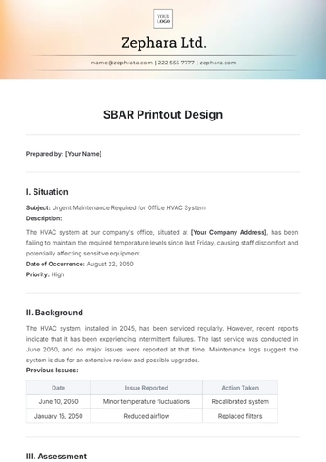 Free SBAR Printout Design Template to Edit Online