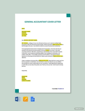 General Accountant Cover Letter