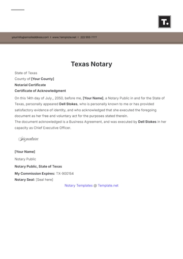 Free Texas Notary Template to Edit Online