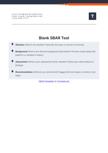 Free Blank SBAR Tool Template to Edit Online
