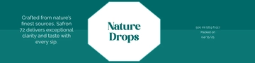 Free Teal Split Color Water Bottle Label to Edit Online