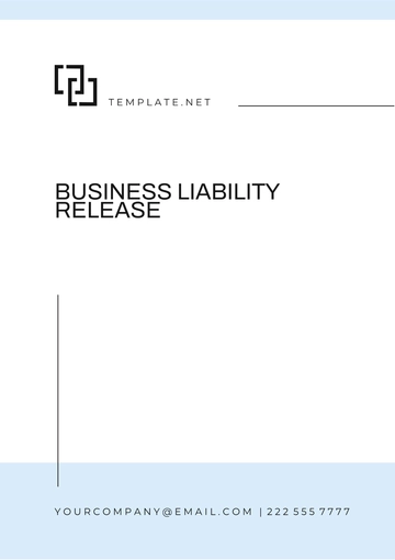 Free Business Liability Release Template to Edit Online