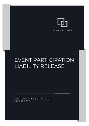 Free Event Participation Liability Release Template to Edit Online
