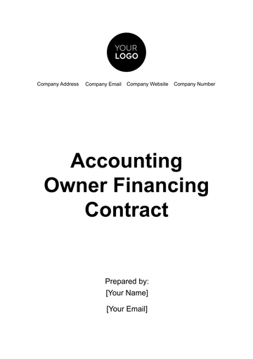 Free Accounting Owner Financing Contract Template to Edit Online