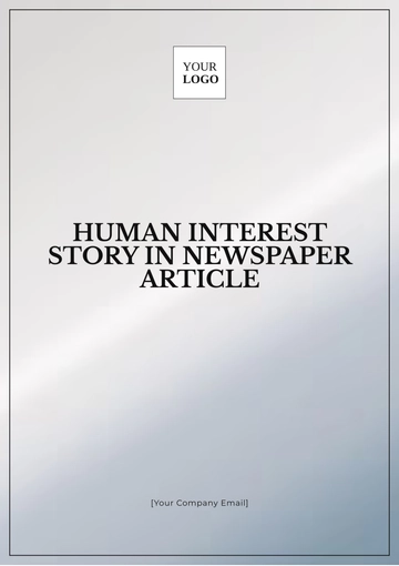Free Human Interest Story in Newspaper Article Template to Edit Online