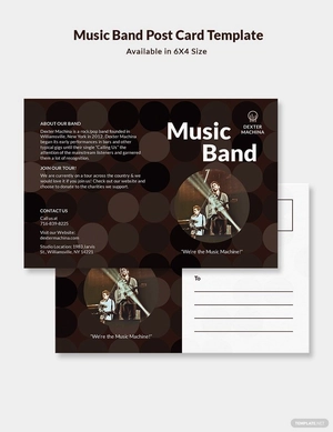 Music Band Postcard Template