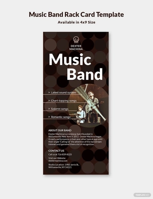 Music Band Rack Card Template