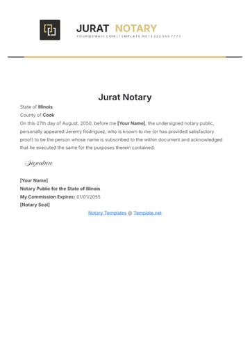 Free Jurat Notary Template to Edit Online