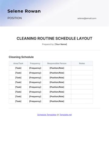 Free Cleaning Routine Schedule Layout Template to Edit Online
