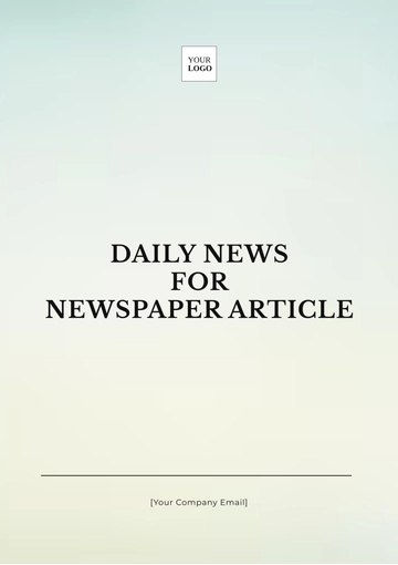 Free Daily News for Newspaper Article Template to Edit Online