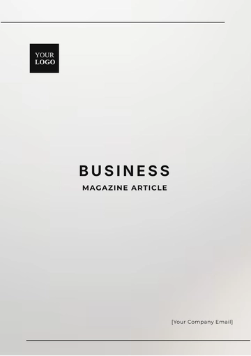 Free Business Magazine Article Template to Edit Online