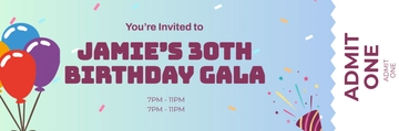 Free Birthday Ticket Template to Edit Online