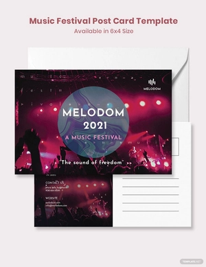 Music Festival Postcard Template