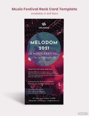 Music Festival Rack Card Template