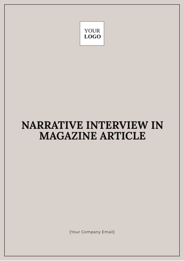 Free Narrative Interview in Magazine Article Template to Edit Online