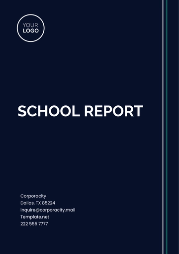 Free School Report Template to Edit Online