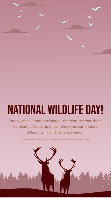 Free National Wildlife Day Instagram Story Template to Edit Online