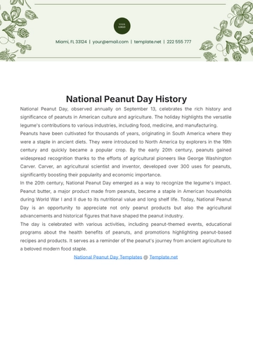 Free National Peanut Day History Template to Edit Online Free National Peanut Day History Template to Edit Online
