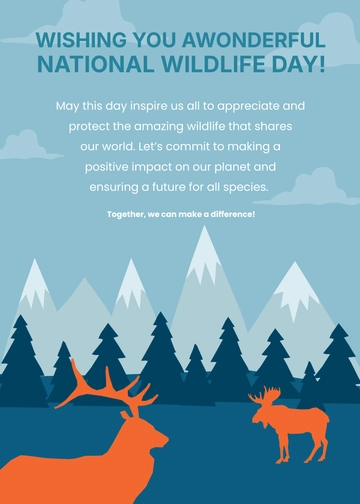 Free National Wildlife Day Wishes Template to Edit Online