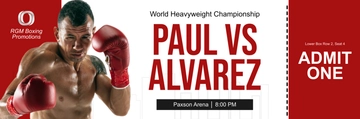 Free Professional Boxing Ticket Template to Edit Online