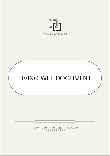 Free Living Will Document Template to Edit Online