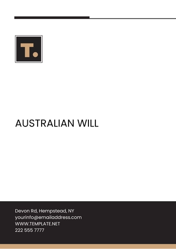 Free Australian Will Template to Edit Online