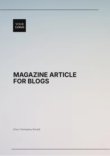 Free Magazine Article Template for Blogs to Edit Online