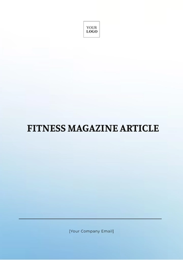 Free Fitness Magazine Article  Template to Edit Online