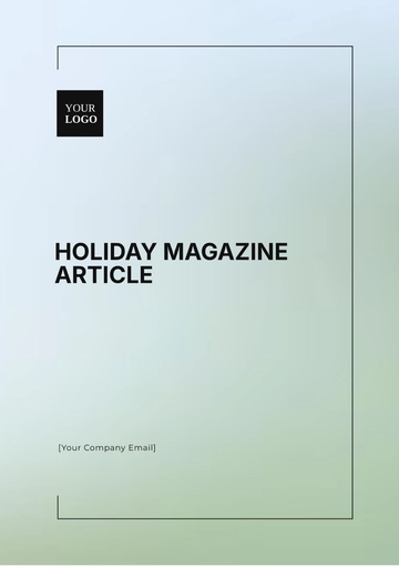 Free Holiday Magazine  Article Template to Edit Online