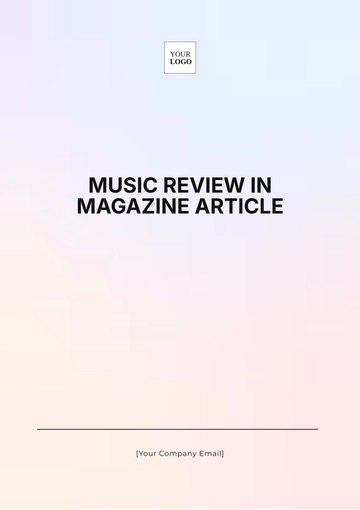 Free Music Review in Magazine Article Template to Edit Online