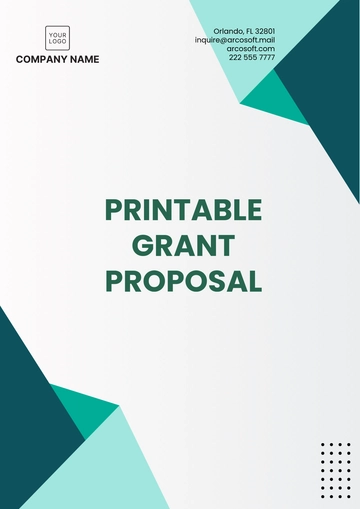 Free Printable Grant Proposal Template to Edit Online