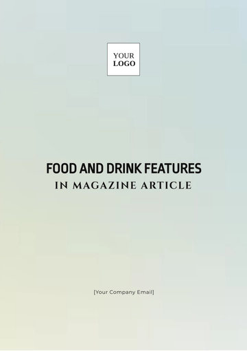 Free Food and Drink Features in Magazine Article Template to Edit Online