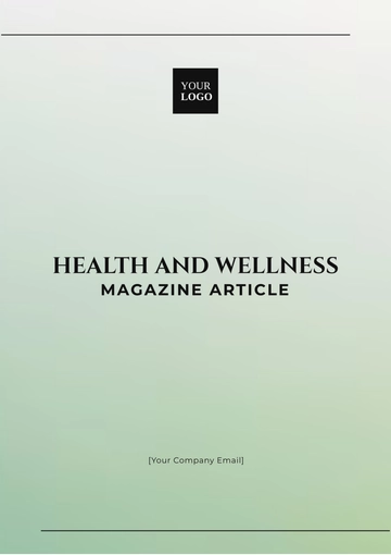 Free Health and Wellness Magazine Article Template to Edit Online
