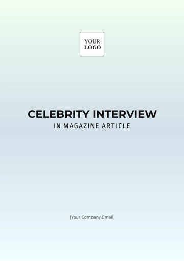 Free Celebrity Interview in Magazine Article Template to Edit Online