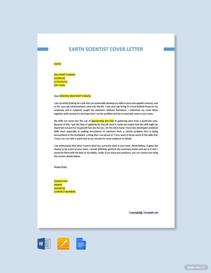 Earth Scientist Cover Letter